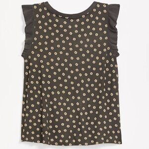 Loft Floral Ruffle Sleeve Tank Top‎ M Boho Cottage Core Work